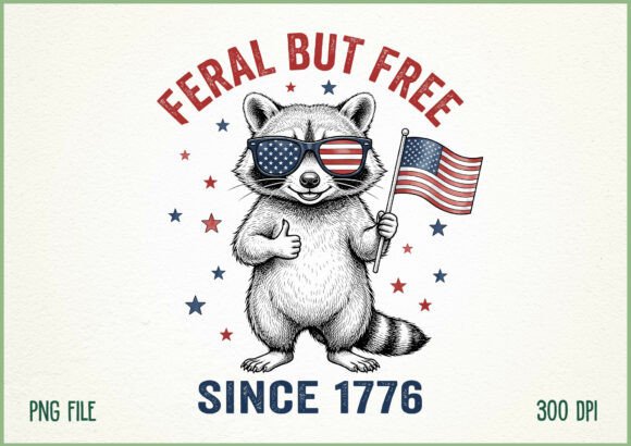 Download Feral but Free Since 1776 Patriotic PNG - Premium Bundle