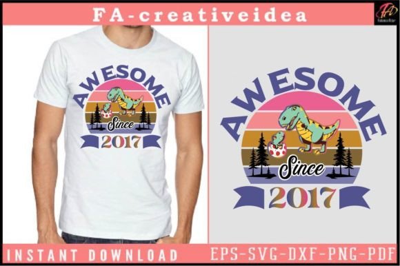 Download Awesome Since 2017 Dinosaurs Svg Design - Since Collection