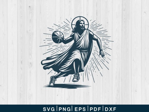 Download Jesus Playing Basketball Svg Vector File - Premium Resources