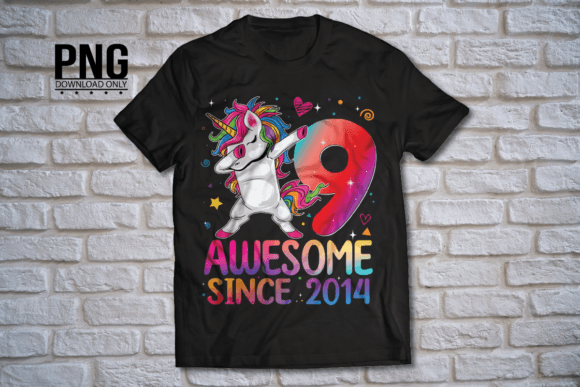 Download 9th Birthday Unicorn Awesome Since 2014 - Since Collection